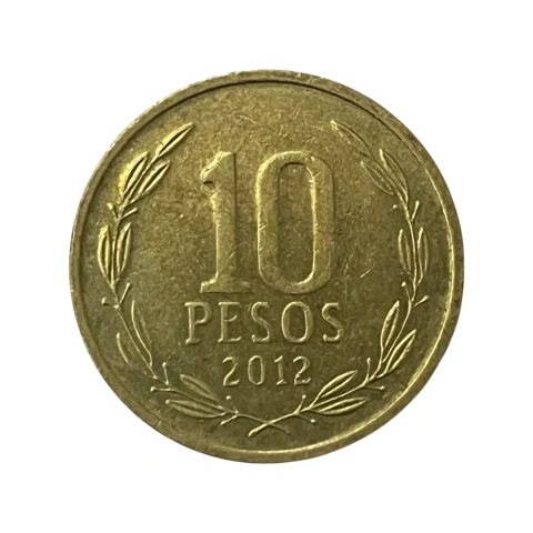 Moeda Chile 10 Pesos 2012 - MBC - KM# 228 - frente