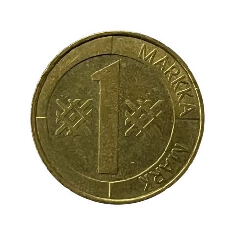 Moeda 1 Markka Mark 1994 Finlândia Suomi - MBC - KM# 76 - verso