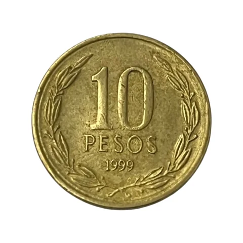 Moeda Chile 10 Pesos 1999 - MBC - KM# 228 - frente