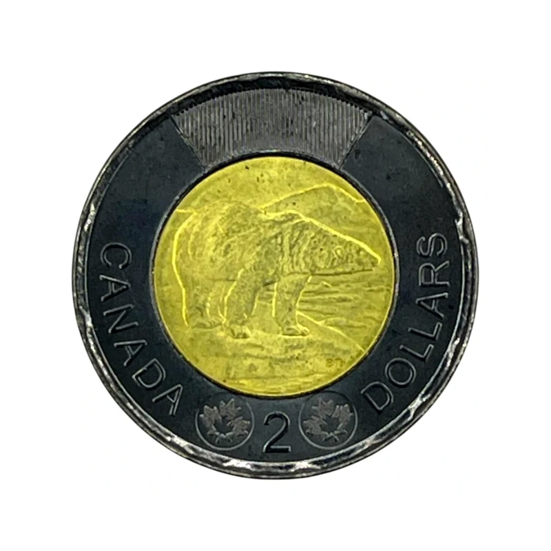 Verso de Moeda Canadá  2 Doláres - 2022 - Tributo à Rainha Elizabeth II anel escuro - SOBERBA - UC# 739
