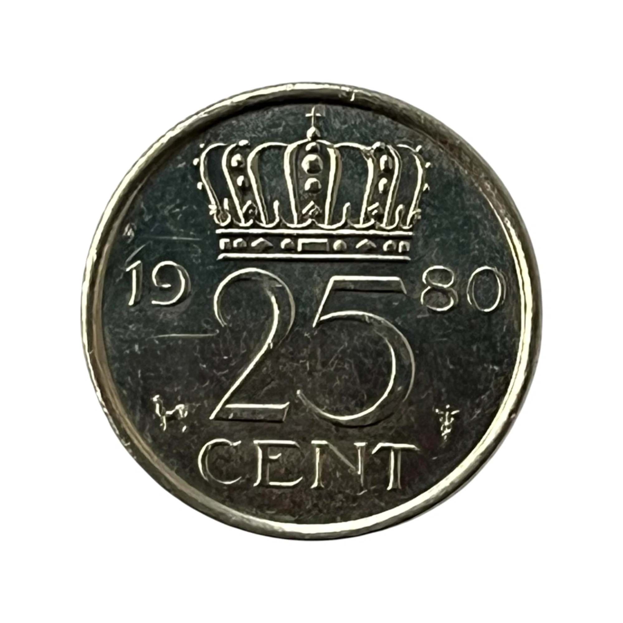 Moeda 25 Cent 1980 Paises Baixos - HOLANDA - MBC - KM# 183