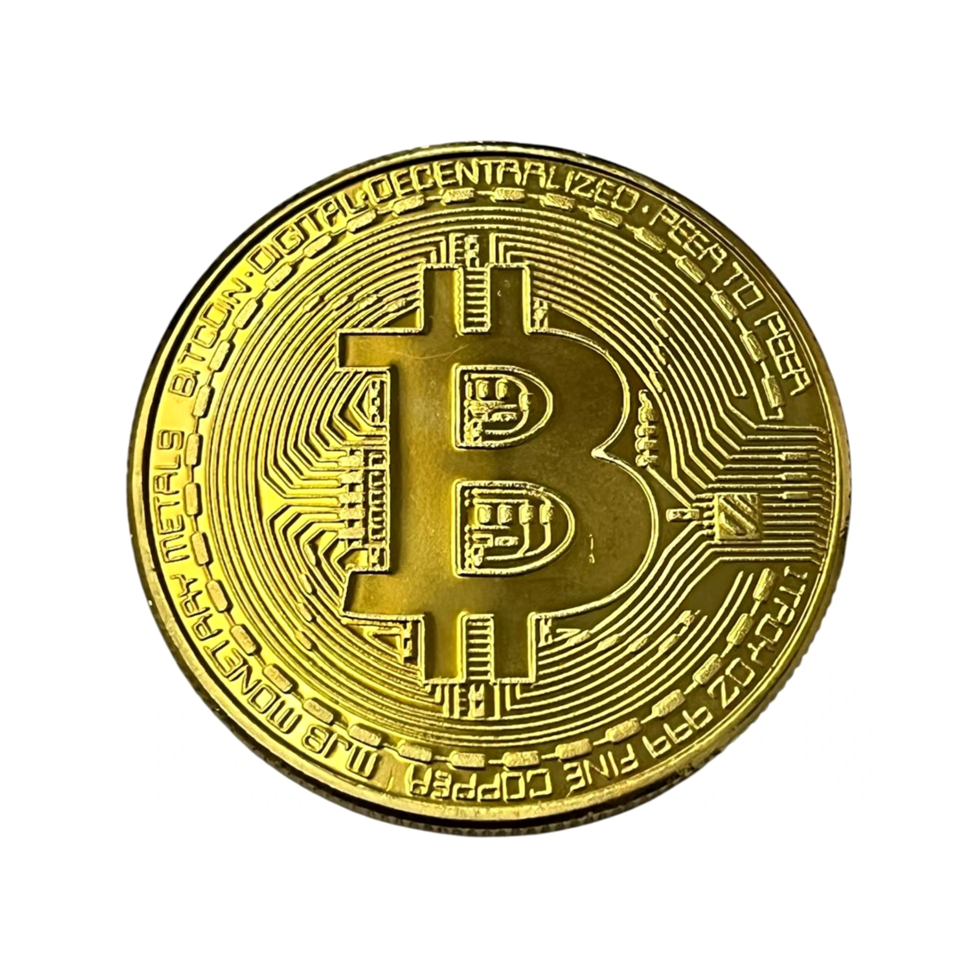 Medalha Token Bitcoin Moeda Digital Decorativa Dourada - SOB