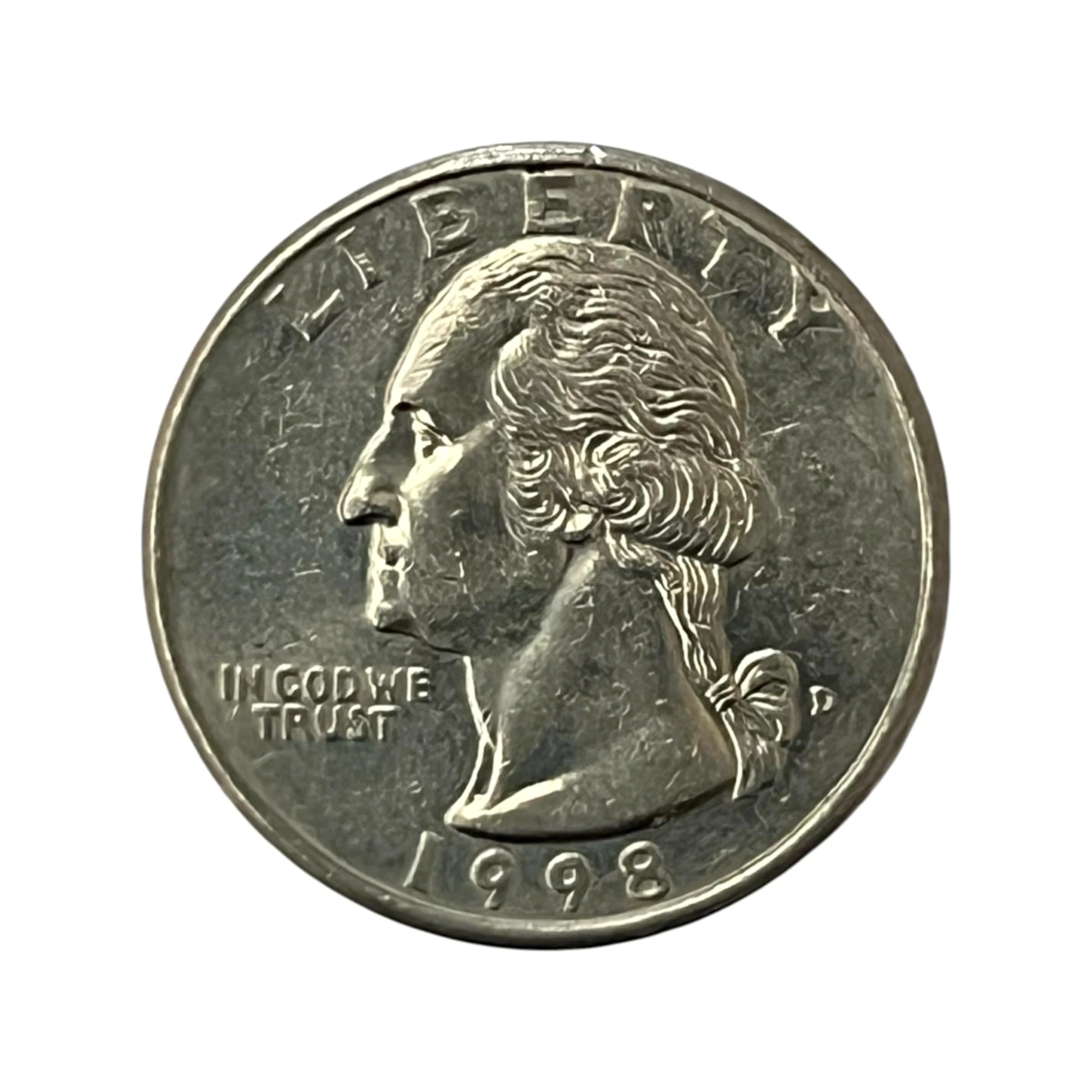 Moeda Estados Unidos - 25 Cents Quarter Dólar - 1998 - Águia - Letra D - MBC - KM# 164a