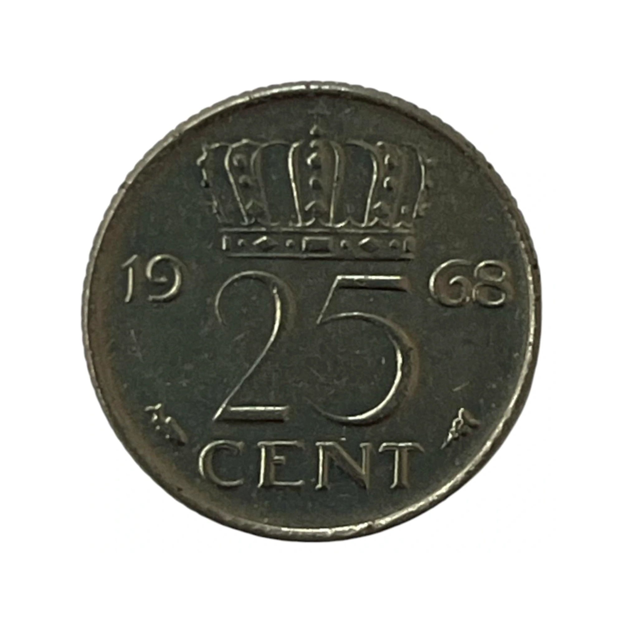 Moeda 25 Cent 1968 Paises Baixos - HOLANDA - MBC - KM# 183