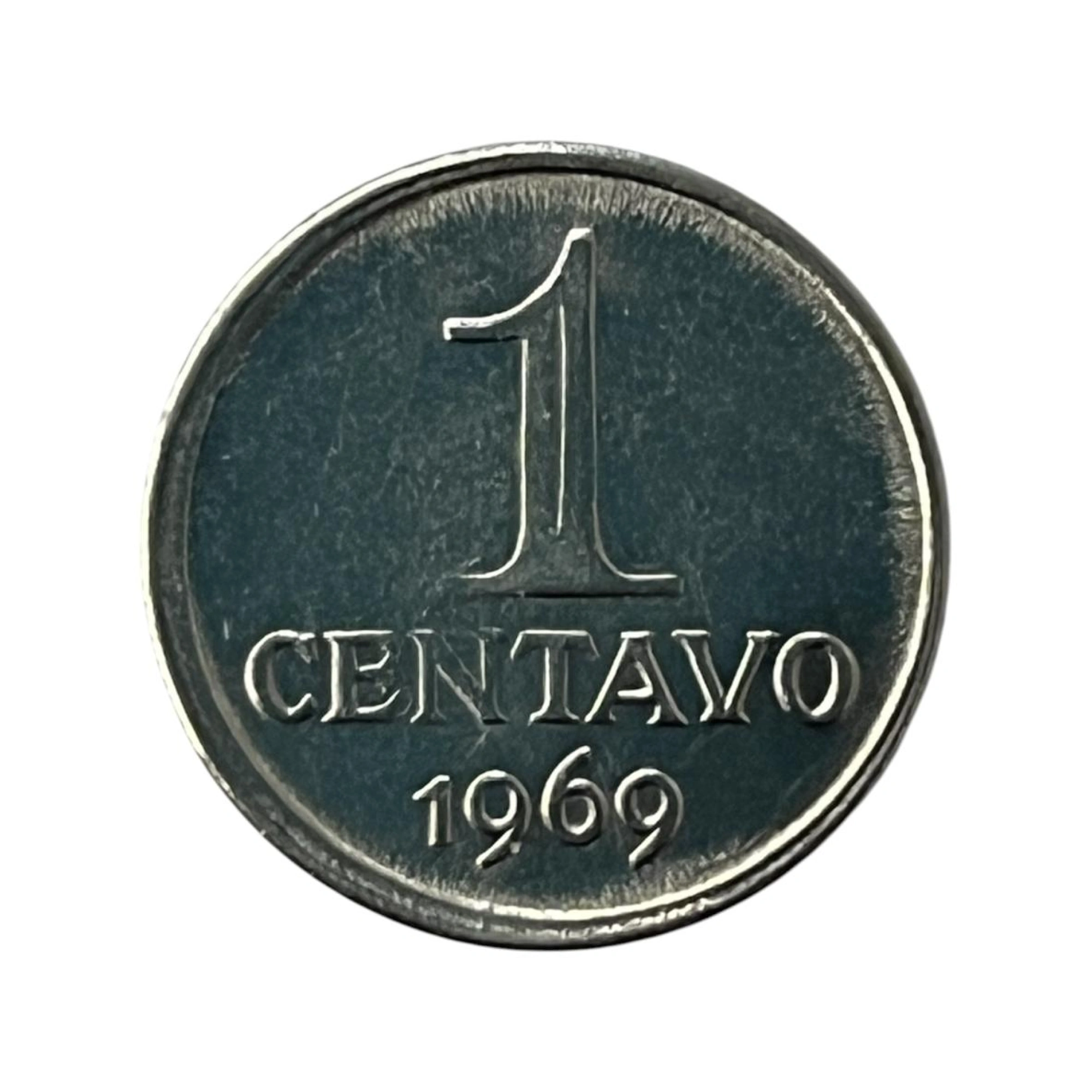 Moeda 1 Centavo Brasil 1969 - Aço Inox - SOBERBA - V-288 - KM# 575.1