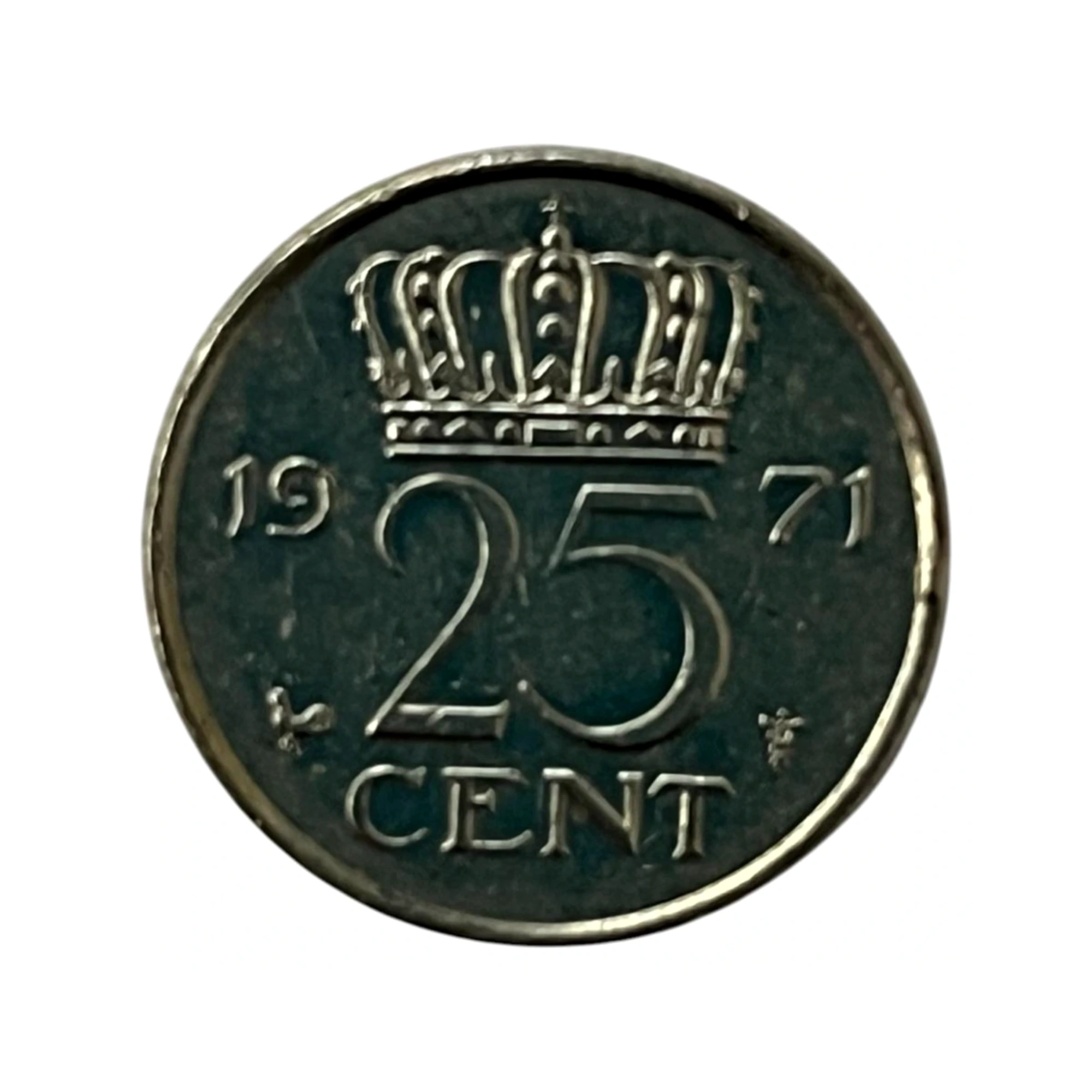 Moeda 25 Cent 1971 Paises Baixos - HOLANDA - MBC - KM# 183