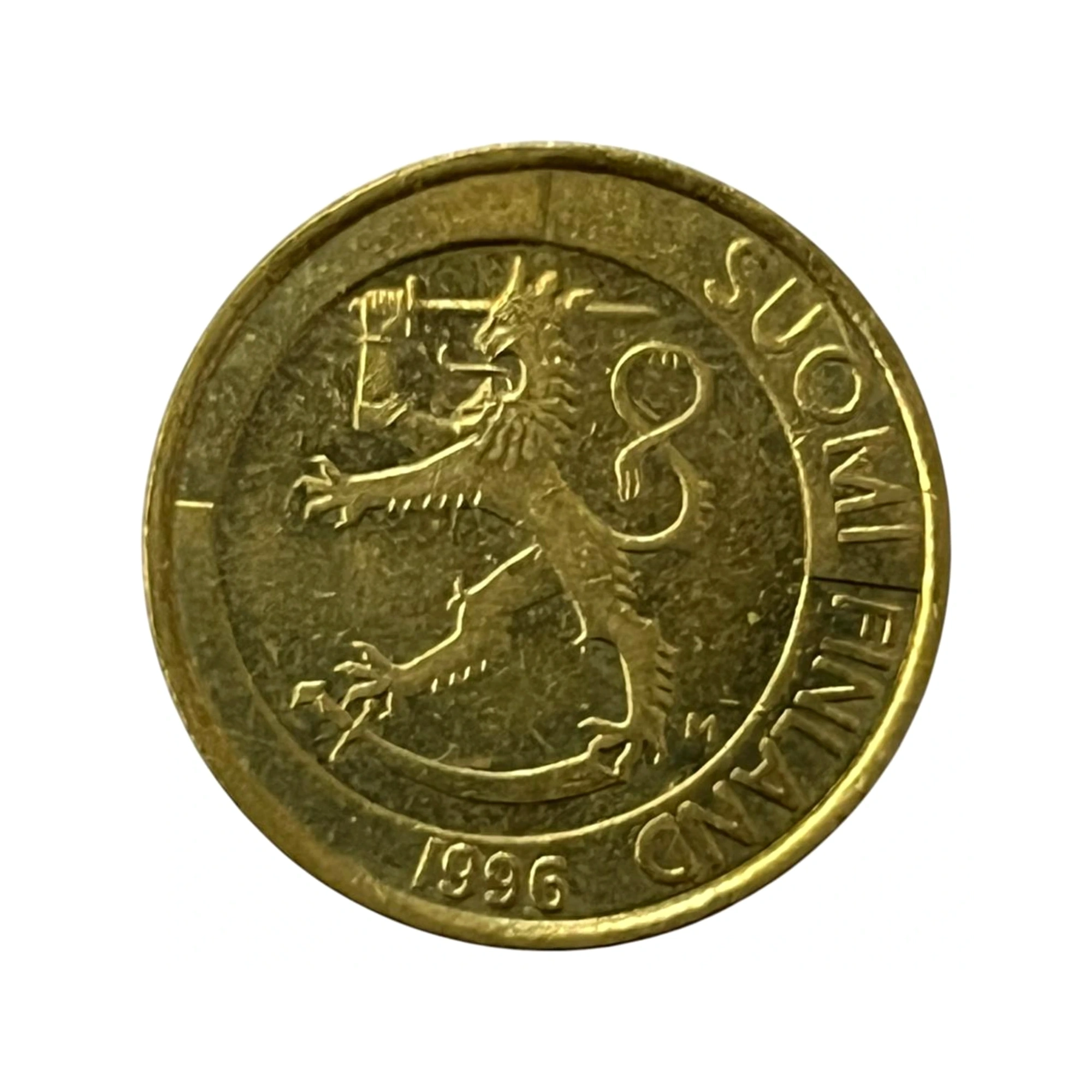 Moeda 1 Markka Mark 1996 Finlândia Suomi - MBC - KM# 76