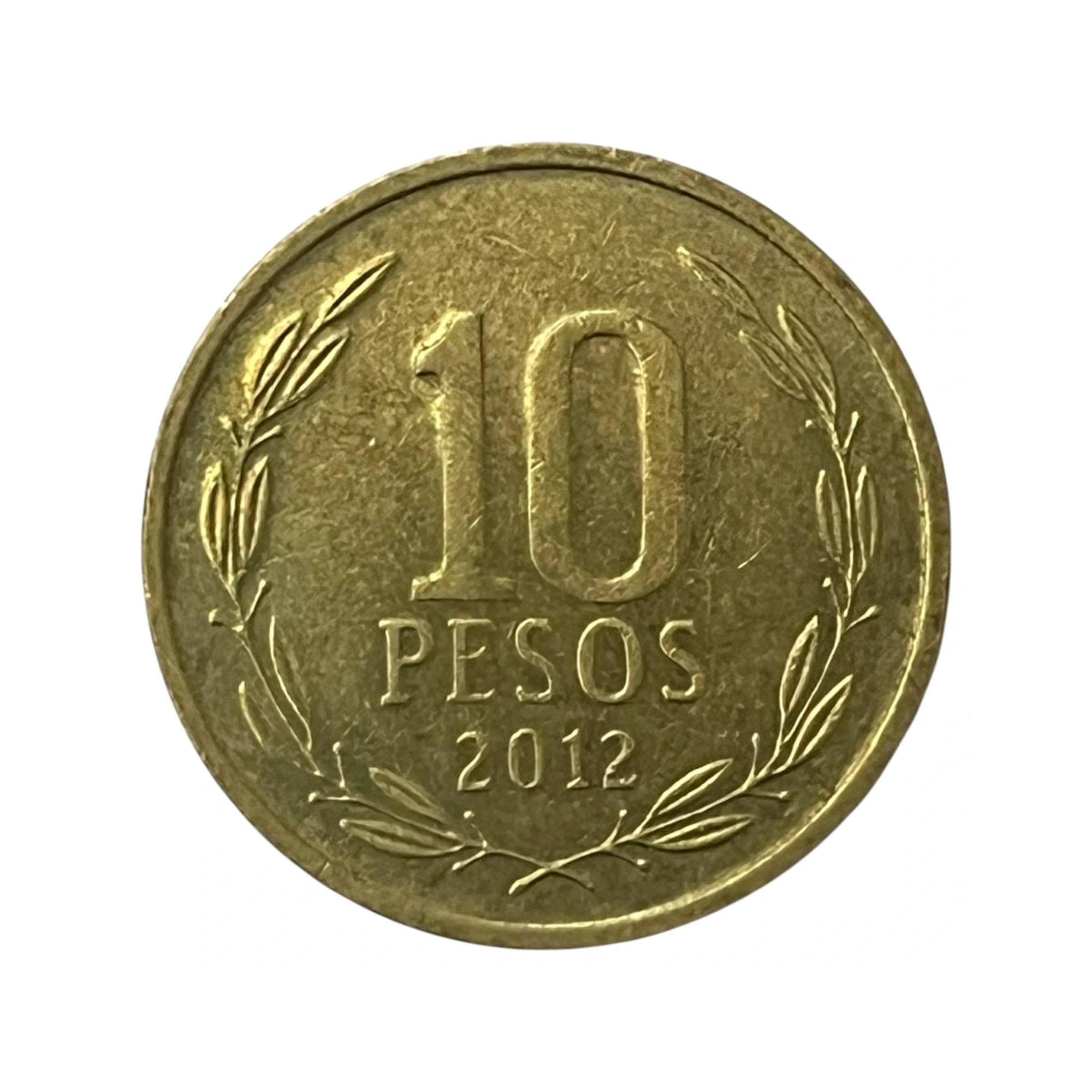 Moeda Chile 10 Pesos 2012 - MBC - KM# 228