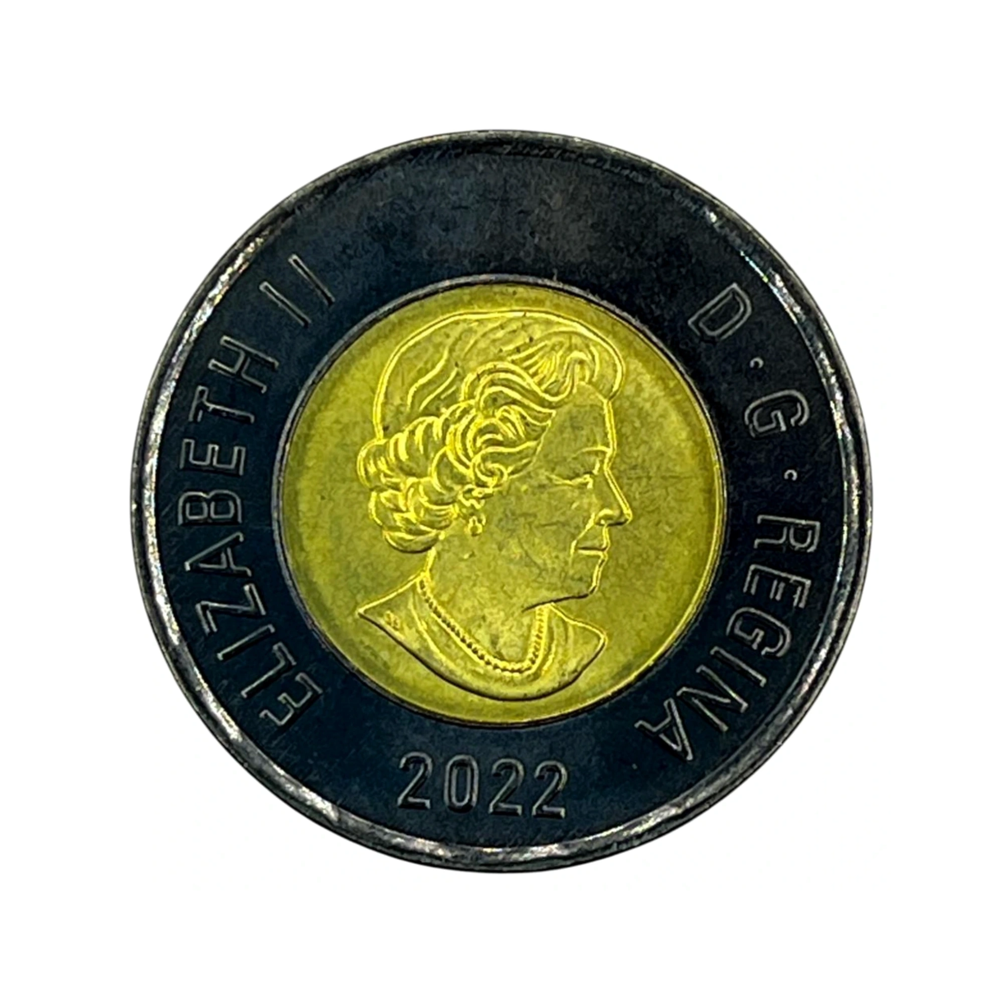 Moeda Canadá 2 Doláres - 2022 - Tributo à Rainha Elizabeth II anel escuro - SOBERBA - UC# 739