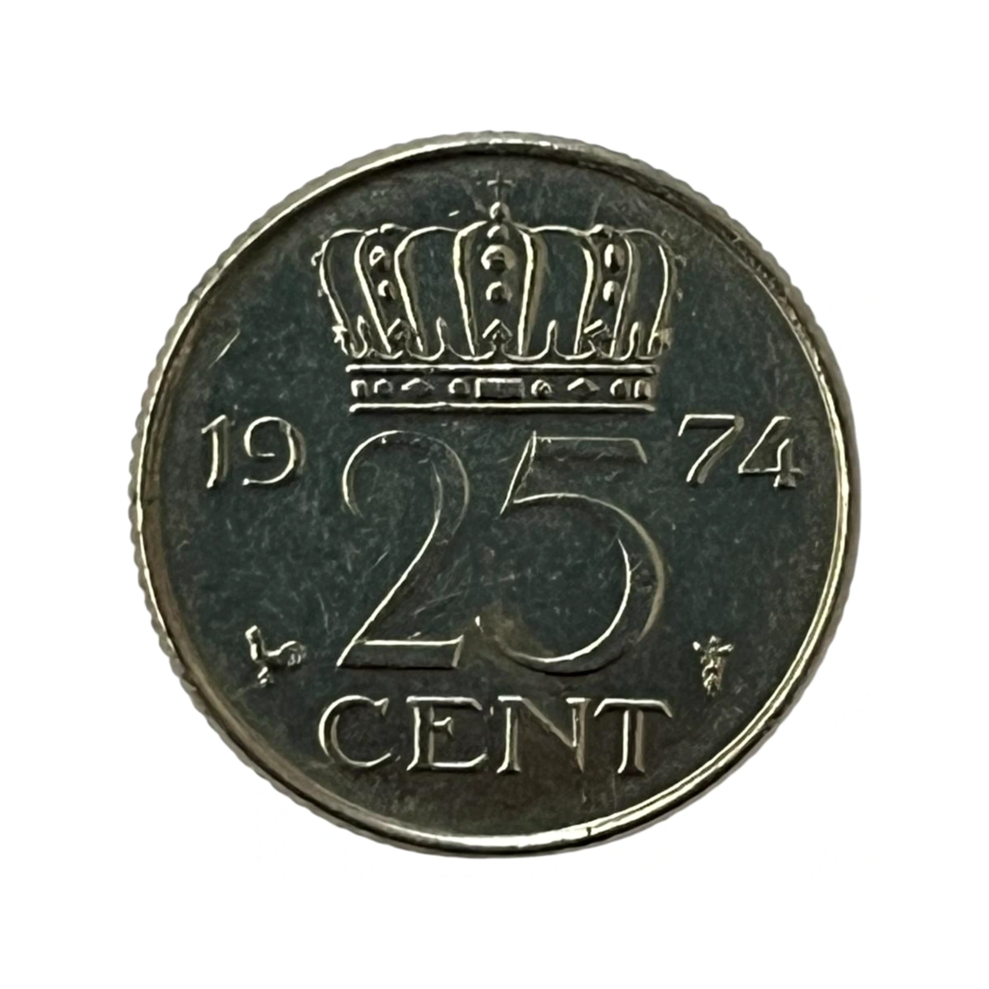 Moeda 25 Cent 1974 Paises Baixos - HOLANDA - MBC - KM# 183